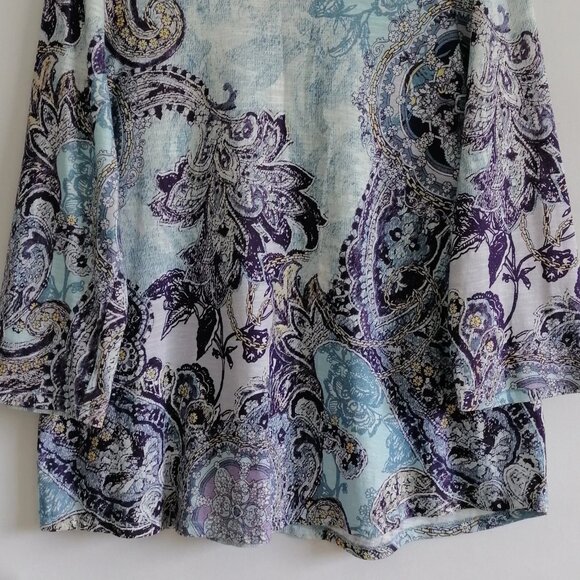 Y2K Chico's Womens Multicolor Paisley Print Whimsigoth Blouse Top - Picture 4 of 7